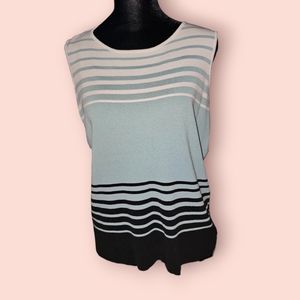 Colette Mordo for Sadimara Striped Sleeveless Sweater Size Large
